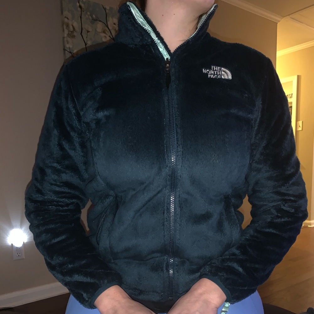 North Face Teal and Navy Blue Osito fleece